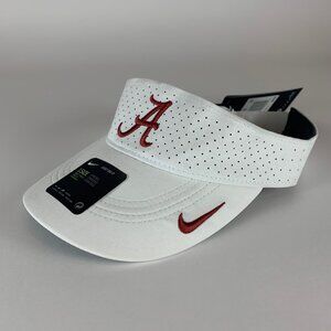 Alabama Crimson Tide NCAA White Nike Dri Fit Strapback Adjustable Visor New